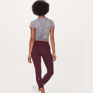 Lululemon Extra Mile Crop (Reflective 23") Garnet- Size 4